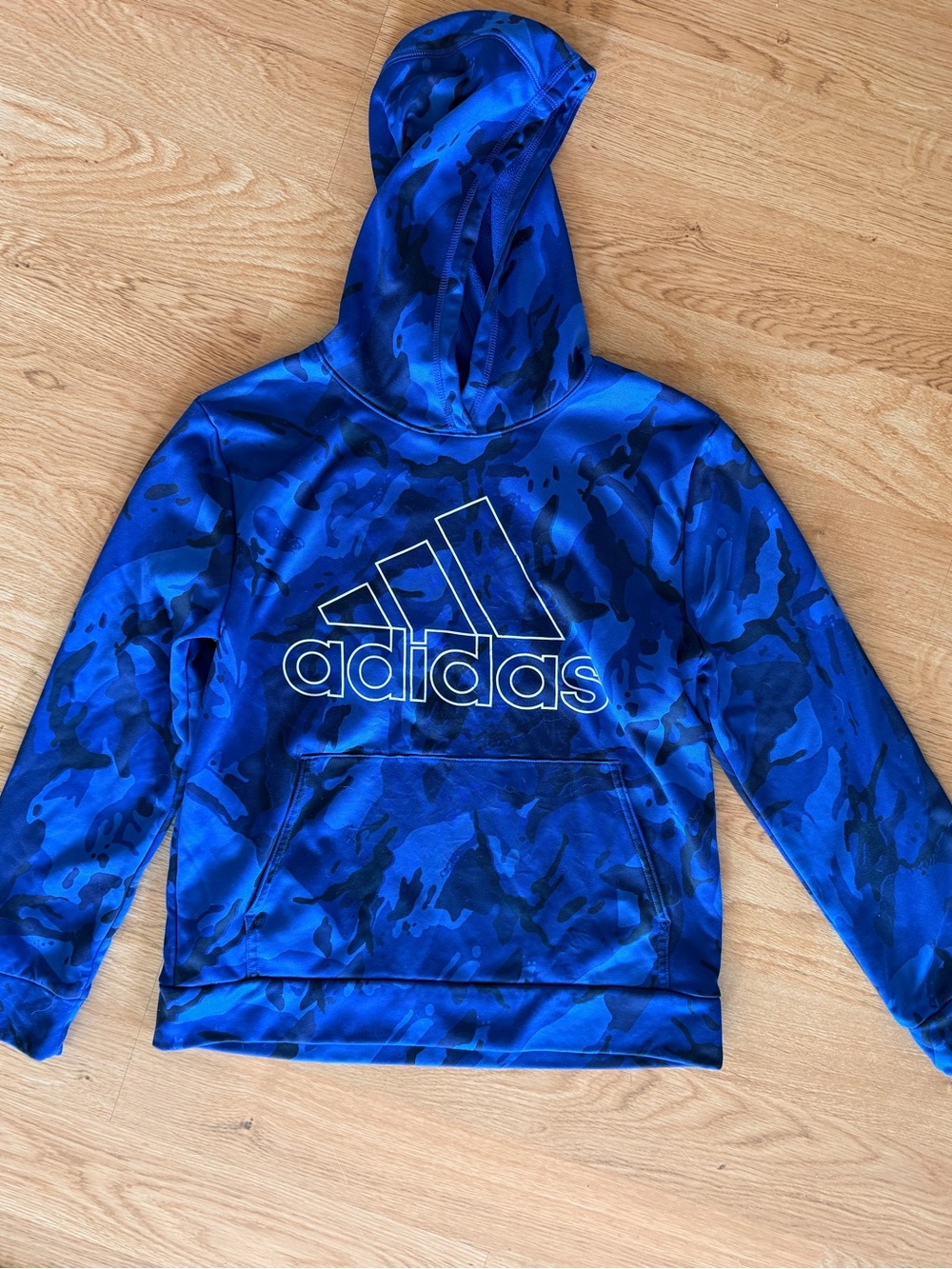 adidas Blue Camo Hooded Pullover for Kids